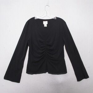 Vintage Ice Top XL Black Ruche Babydoll Mesh Whimsigoth‎ Grunge Y2K Semi Sheer